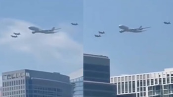 El video del nuevo Air Force One sobrevolando los rascacielos por el 250 aniversario de Estados Unidos