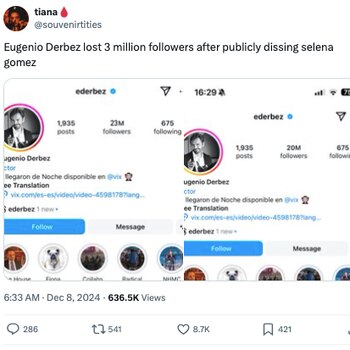 Sugieren que Derbez perdió seguidores, pero revelan que las capturas están editadas. (X)