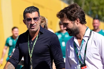 Luis Figo en la F1 de Madrid (AFP7 vía Europa Press).