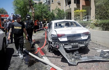 Emergency services work at the