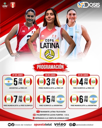 Programación de la Copa Latina de vóley 2026. (Dosis de Voleibol)