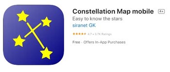 Aplicación astronómica Constellation Map mobile. (Captura)