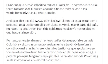 Según el presidente, la inversión en el sector ha sido realizada principalmente por el Estado, mientras que el nuevo enfoque busca fortalecer la financiación pública del servicio - crédito @petrogustavo/X