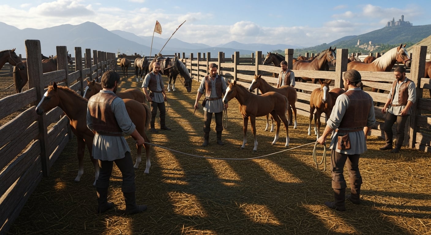 El proceso de entrenamiento de caballos de guerra se extendía de cinco a siete años antes de ser aptos para la batalla - (Imagen Ilustrativa Infobae)
