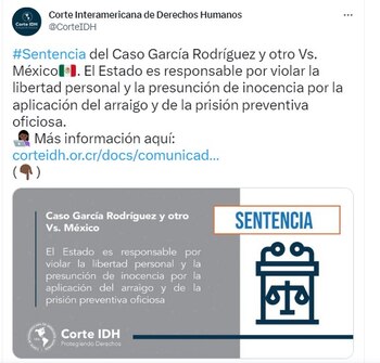 La corte notificó la sentencia