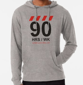 La sudadera "90 horas a