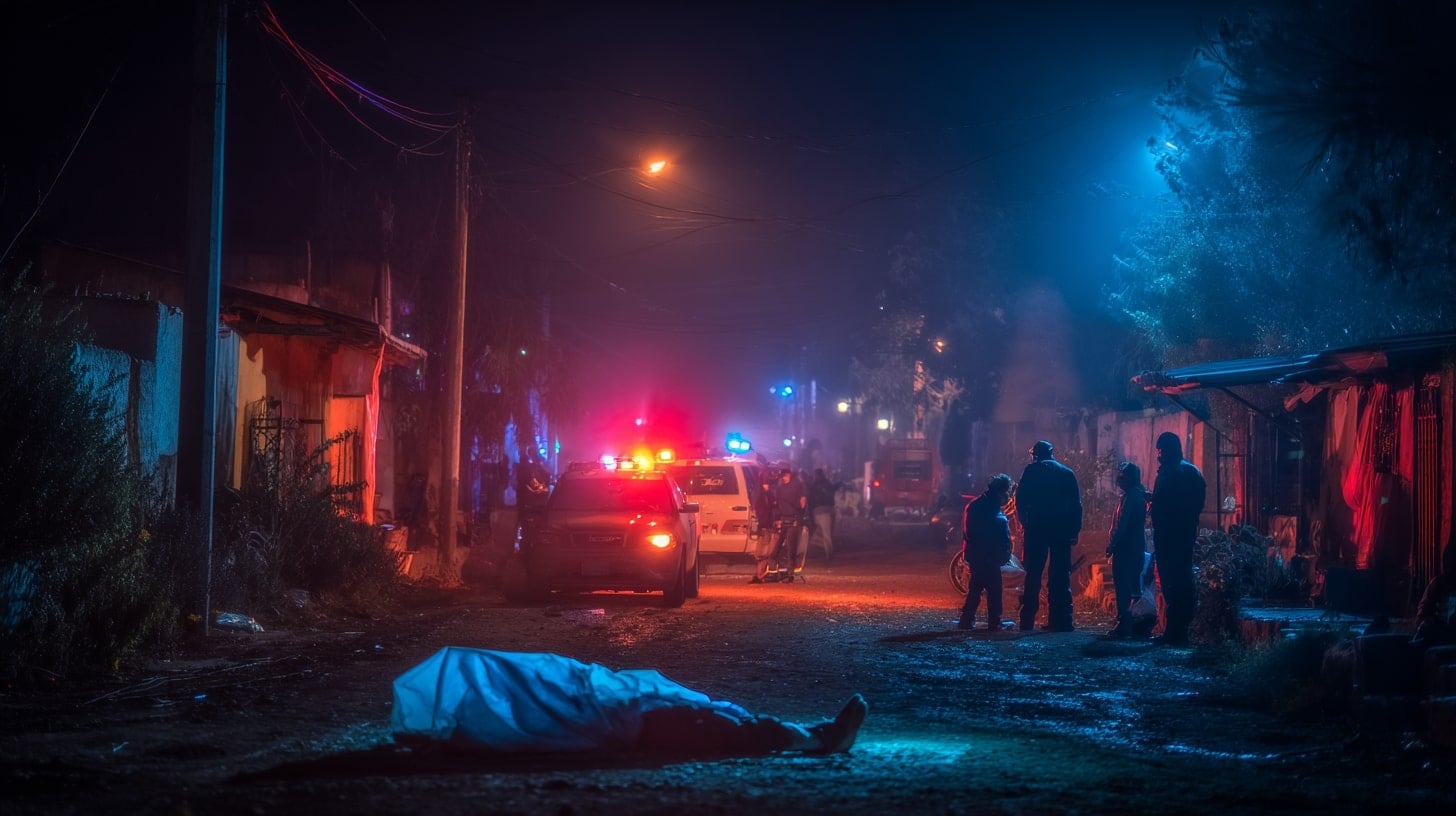 Policía mexicana realiza arrestos en una escena del crimen acordonada, durante operativo de seguridad en una zona de alto riesgo - (Imagen Ilustrativa Infobae)