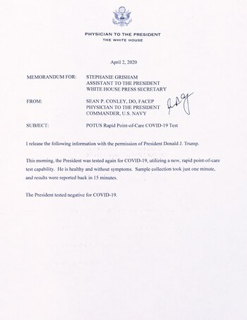 Una copia de la carta