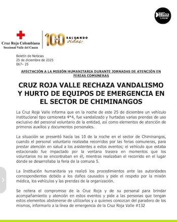 El comunicado de la Cruz