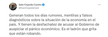 Trino publicado por Iván Cepeda en sus redes sociales
