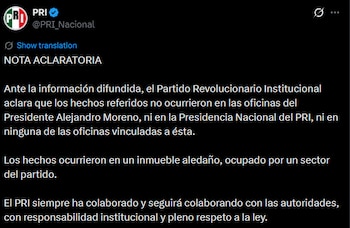Comunicado del PRI.
