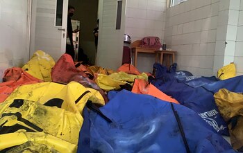 Restos de victimas del incedio