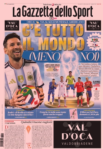 Messi, campeón del mundo con Argentina, ocupó el lugar central de la portada rodeado de las figuras que sí disputarán la Copa del Mundo en Norteamérica