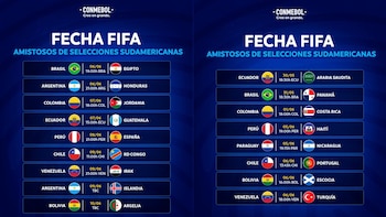 Todos los amistosos de las selecciones sudamericanas previo al Mundial 2026.