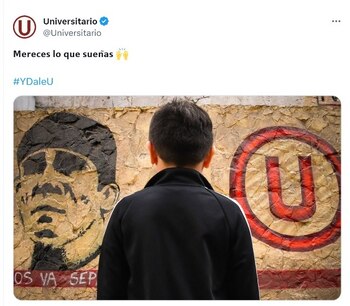 Publicación de Universitario sobre llegada