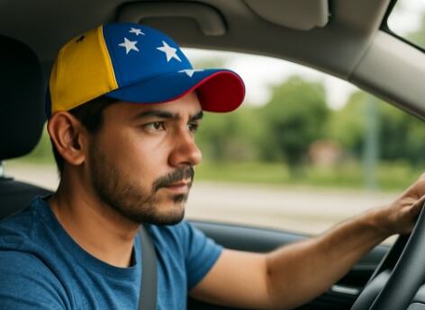 Ciudadano venezolano conduciendo un carro particular | IA en X