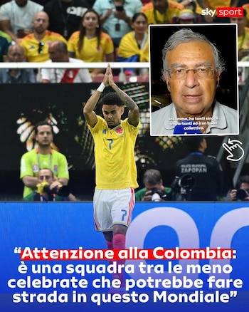 La televisión italiana destacó como un equipo experimentado al cuadro "Cafetero"-crédito Sky Sports