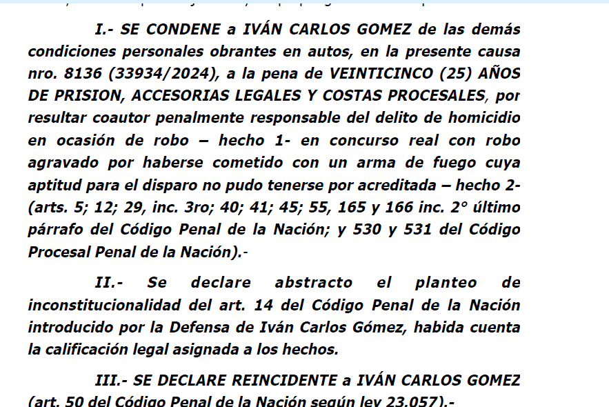 La condena a iván Gómez: 25 años de prisión