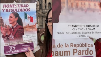 Acusan acarreo masivo para el evento de Sheinbaum en el Zócalo