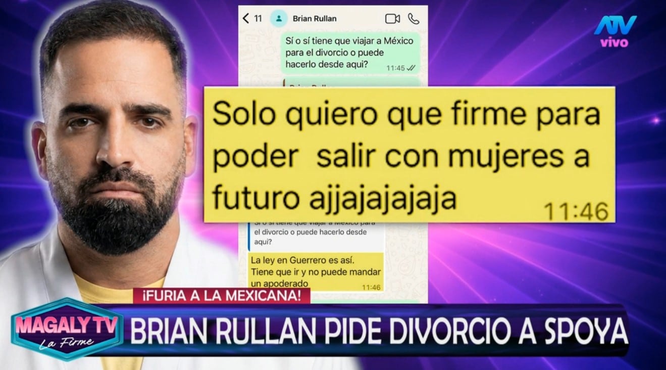 Laura Spoya y Bryan Rullan protagonizan nuevo enfrentamiento mediático por su divorcio. Captura: Magaly TV La Firme.