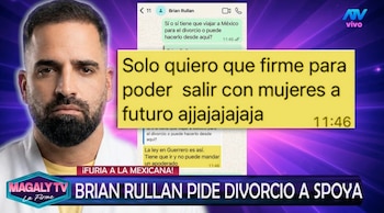 Laura Spoya y Bryan Rullan protagonizan nuevo enfrentamiento mediático por su divorcio. Captura: Magaly TV La Firme.