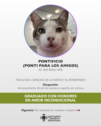 Pontificio recibió un carné oficial