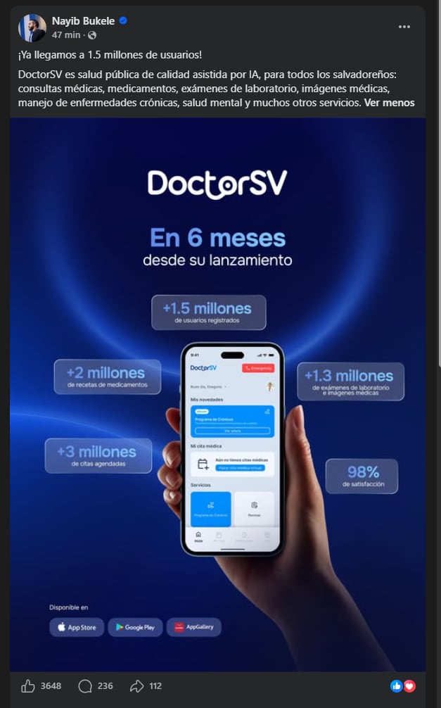 El servicio de salud digital gratuita impulsado por el gobierno ha emitido más de dos millones de recetas y procesado 1,3 millones de exámenes, según datos oficiales, ampliando el acceso a consultas y seguimiento para enfermedades crónicas.