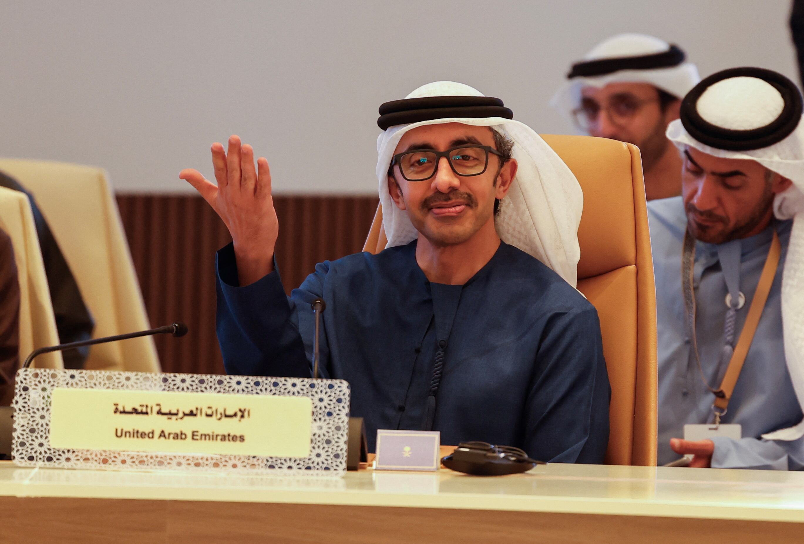 El ministro de Asuntos Exteriores de los Emiratos Árabes Unidos, el jeque Abdullah bin Zayed al-Nahyan (REUTERS/Hamad I Mohammed)