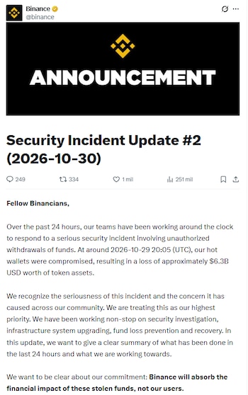 Comunicado Binance
