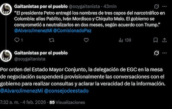 El pronunciamiento del grupo armado