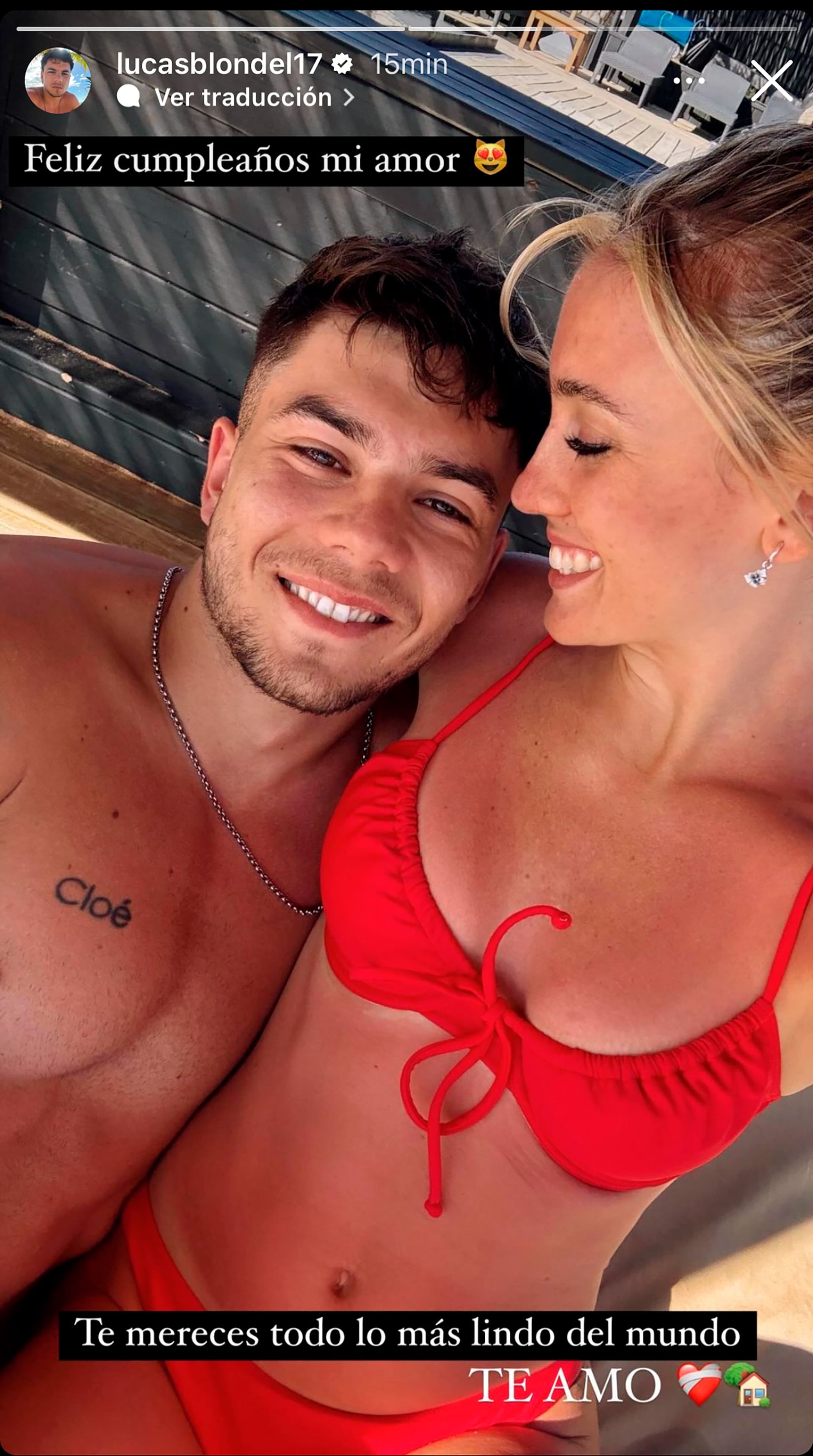 El posteo de Lucas Blondel para confirmar su noviazgo con Morena Beltrán