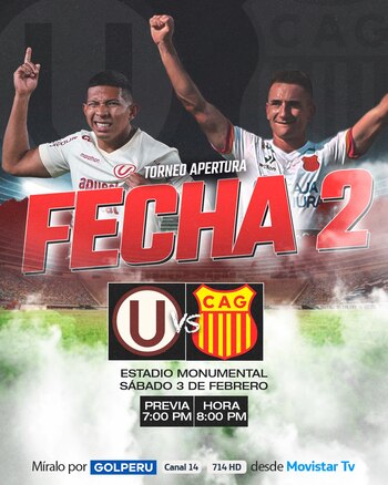 GOLPERU transmitirá Universitario vs Atlético Grau por la fecha 2 del Torneo Apertura de la Liga 1 2024.