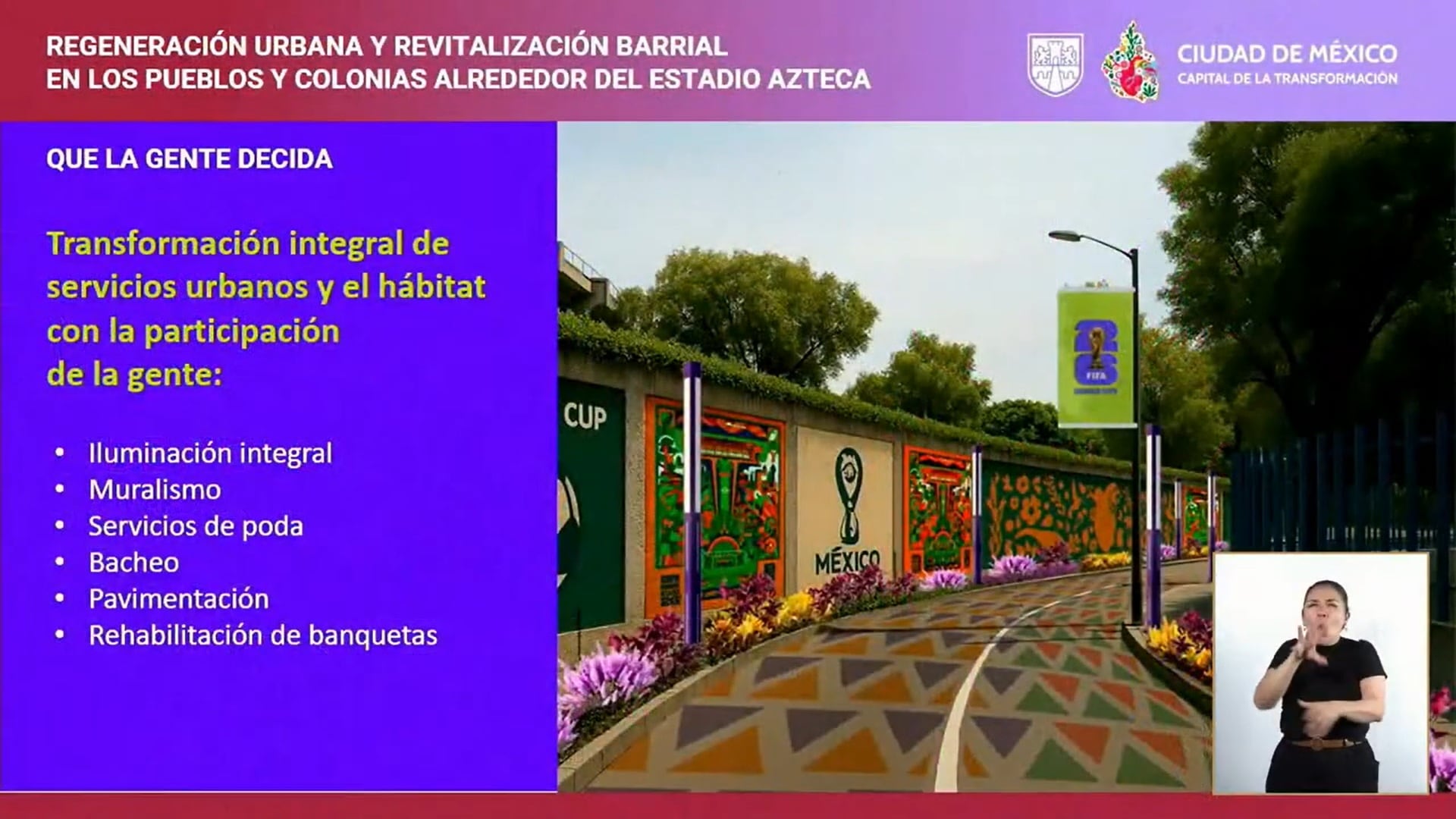Estos son los proyectos de infraestructura para las colonias cercanas al Estadio Azteca para el Mundial 2026 (YouTube/ GobCDMX)