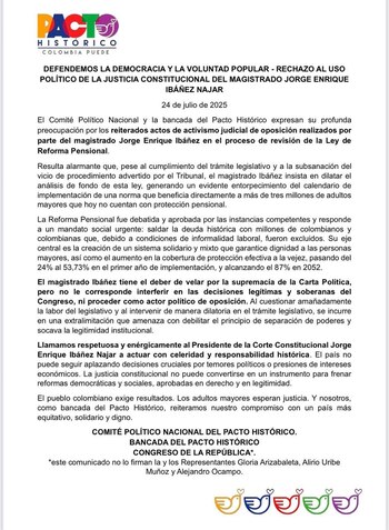 El Pacto Histórico calificó como