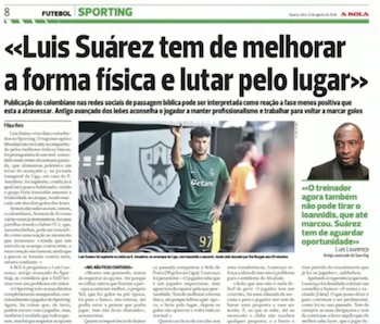 Esta es la página que le dedica A Bola a Luis Javier Suárez - crédito A Bola
