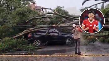 El impactante accidente que sufrió un ex jugador de San Lorenzo: se le cayó un árbol arriba del auto y tuvo un traumatismo