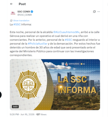 Alessandra Rojo de la Vega acusa que fue golpeada en Zona Rosa por "gente de Diana Sánchez Barrios"