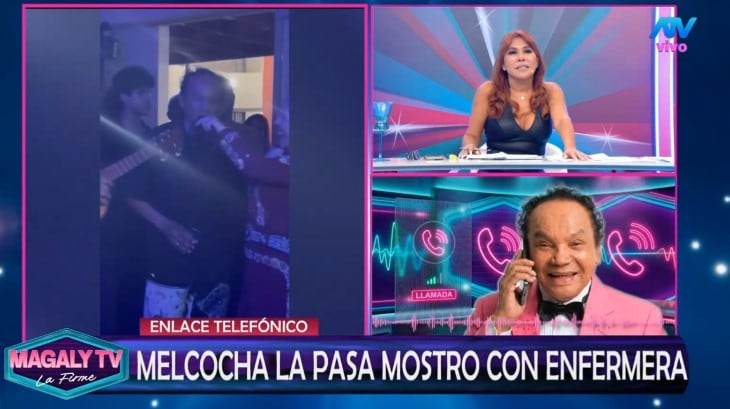 Melcochita habla en vivo sobre la joven que acompaña sus noches de salsa. Captura: Magaly TV La Firme.