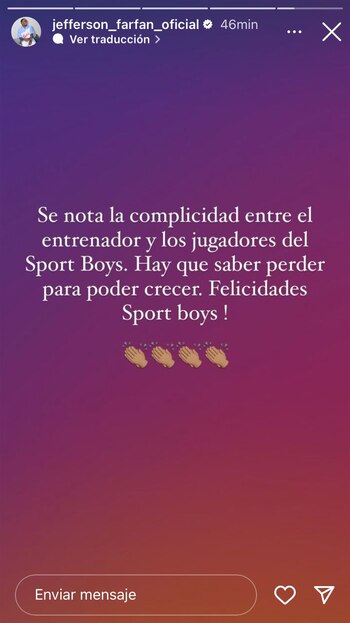 La publicación de Jefferson Farfán