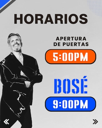 Imagen promocional detallando los horarios