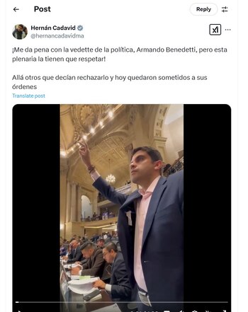 Hernán Cadavid pidió al presidente