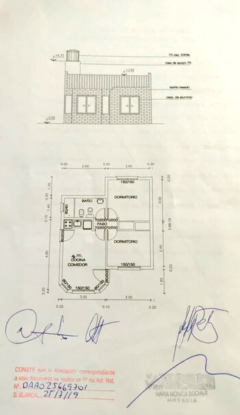 Los planos de la cabaña