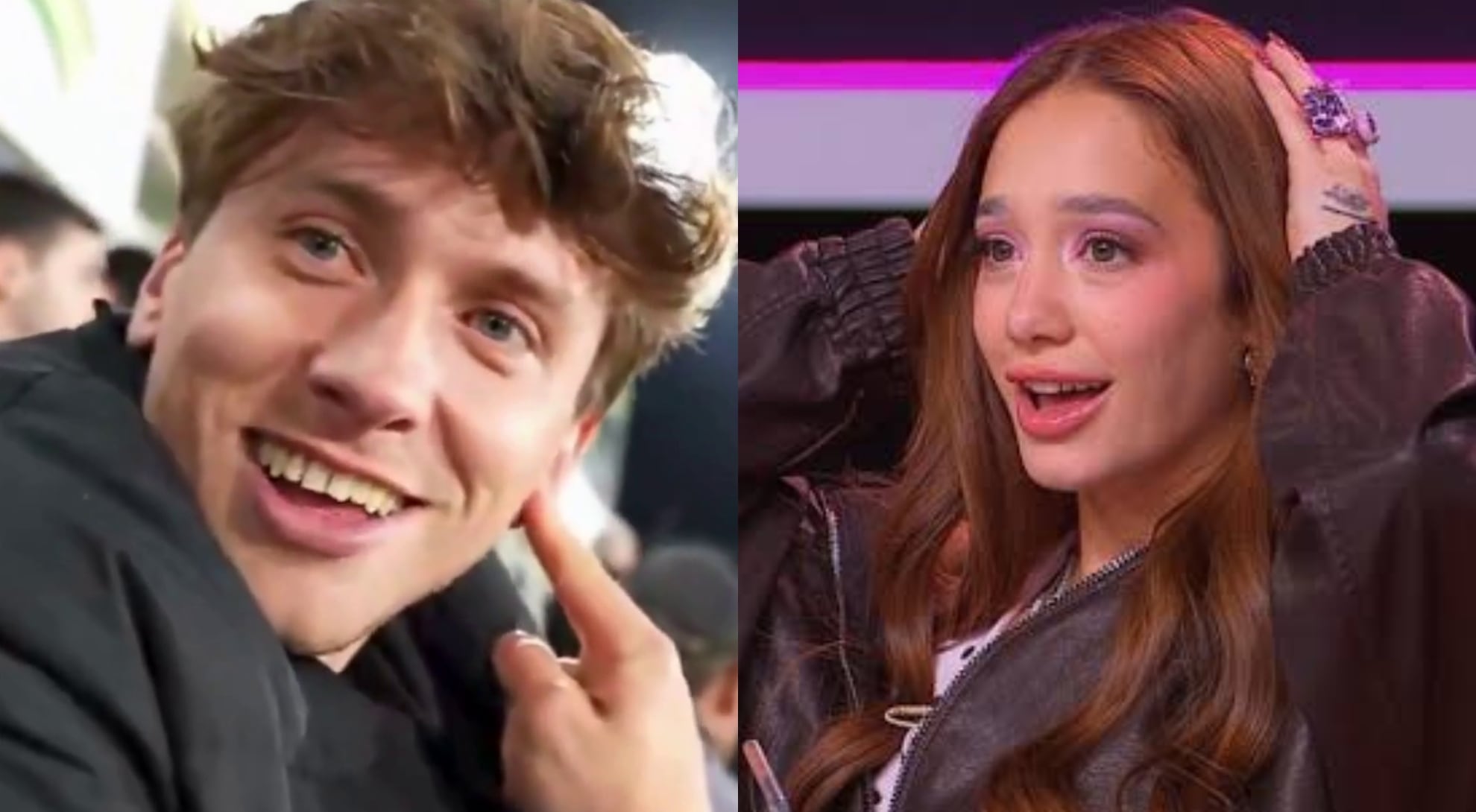 “¿Escuchás el tema que pusieron en la cancha?”, le preguntó el influencer a la cantante antes de advertir que se trataba de