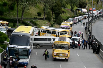 bloqueos y huelga de choferes en La Paz, Bolivia