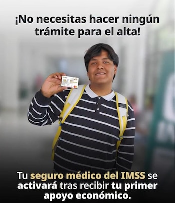 La página oficial de Jóvenes Construyendo el Futuro informó que el seguro médico del IMSS para los beneficiarios se activará después de recibir el primer apoyo económico (captura de pantalla)