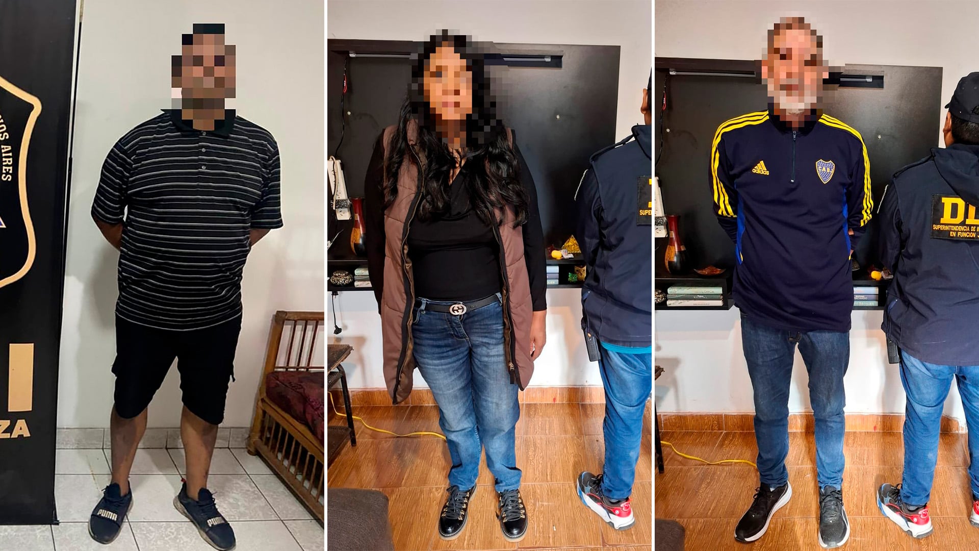 Los tres detenidos luego de los operativos