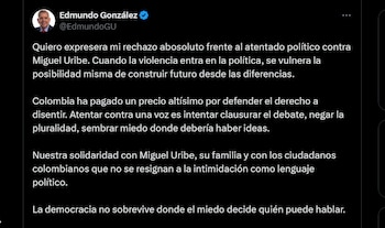 Edmundo González rechazó el atentado