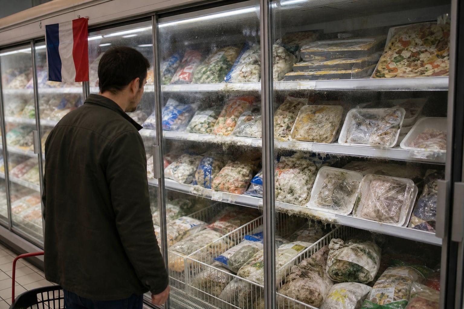 Un consumidor examina paquetes de comida envasada dentro de un congelador de supermercado (Imagen Ilustrativa Infobae)