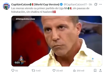 Publicación de Twitter que muestra una captura de video con un hombre en primer plano de expresión seria; incluye texto, hashtag y logotipos de El Chiringuito y MEGA
