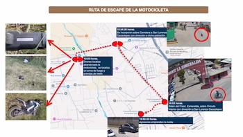 Así fue la ruta de escape tras el crimen. Crédito: Fiscalía de Oaxaca